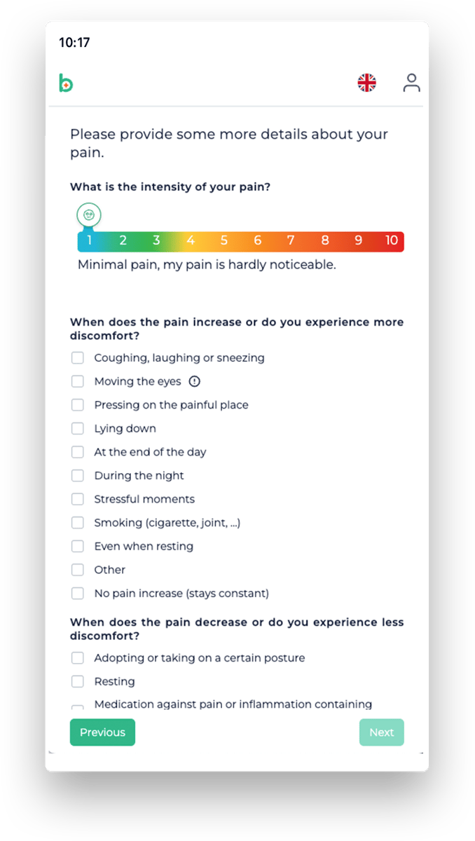 Pain scores